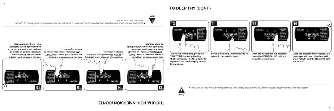 Aroma ADF-232 instruction manual 1516, Receta la en recomendado 