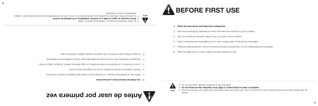 Aroma ADF-232 Before First USE, Read all instructions and important safeguards, Shortly, Segundos pocos en desaparecer 