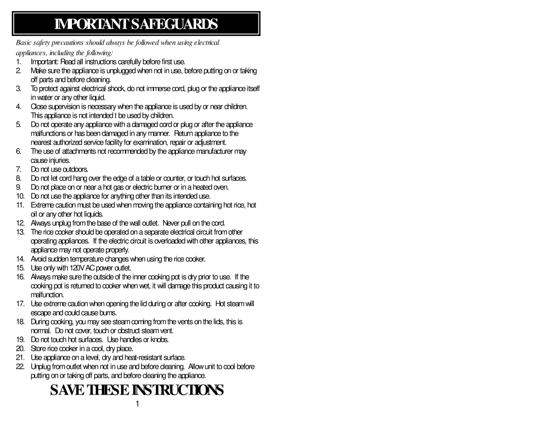 Aroma ARC-946, AFC946 instruction manual Important Safeguards 