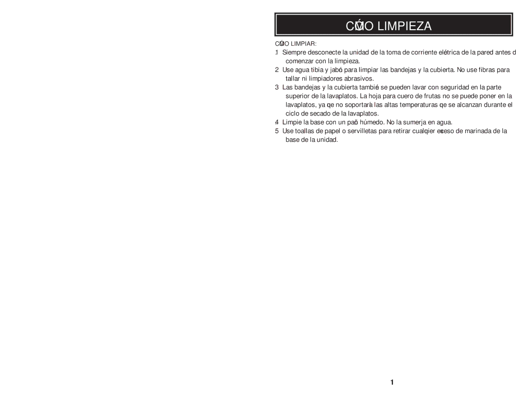 Aroma AFD-615C instruction manual Cómo Limpieza, Cómo Limpiar 