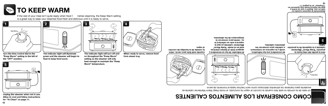 Aroma AFS-210S instruction manual To Keep Warm 