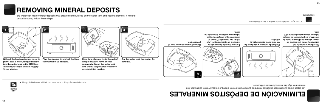 Aroma AFS-210S instruction manual Removing Mineral Deposits 