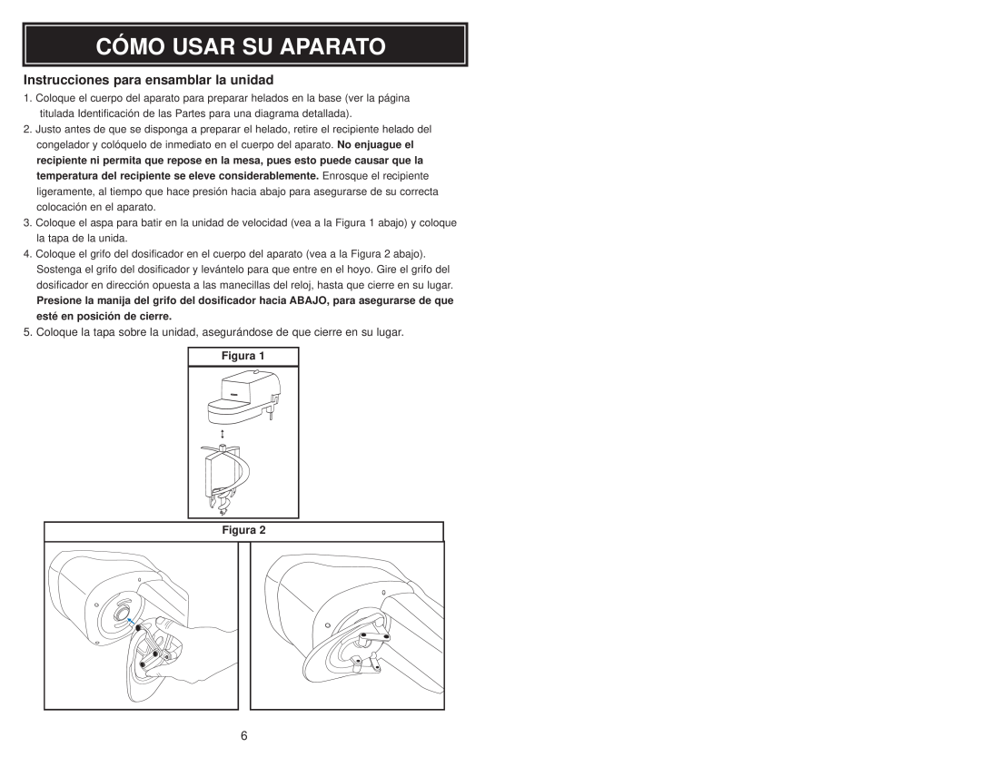Aroma AIC-107 instruction manual Cómo Usar Su Aparato, Instrucciones para ensamblar la unidad 