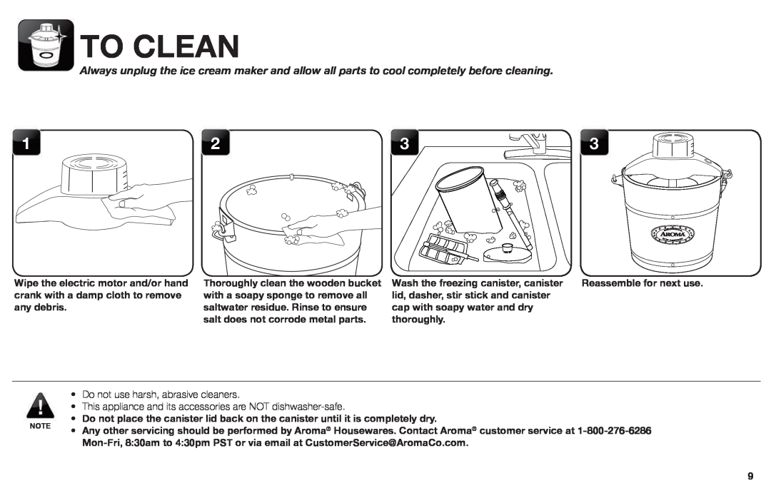 Aroma AIC-206EM instruction manual To Clean 