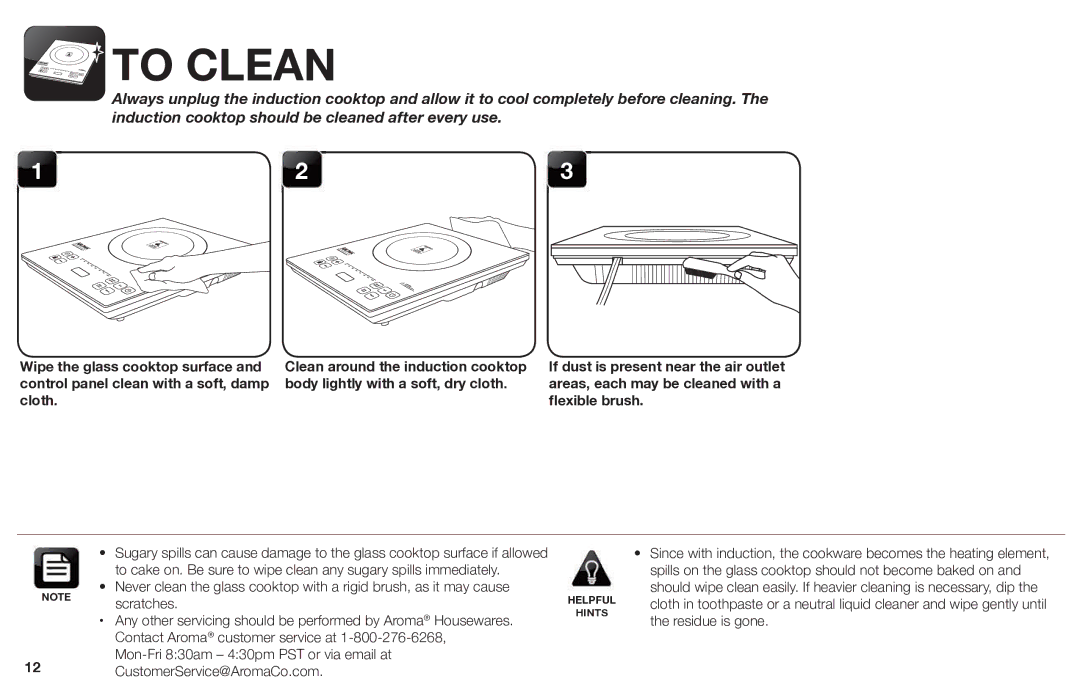 Aroma AID-513FP instruction manual To Clean 