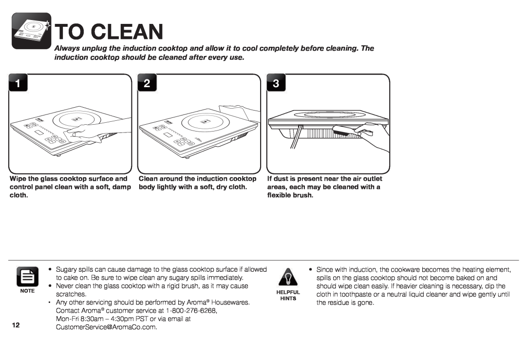 Aroma AID-513FP instruction manual To Clean 
