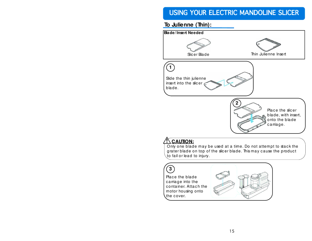 Aroma AMN-100 instruction manual To Julienne Thin 