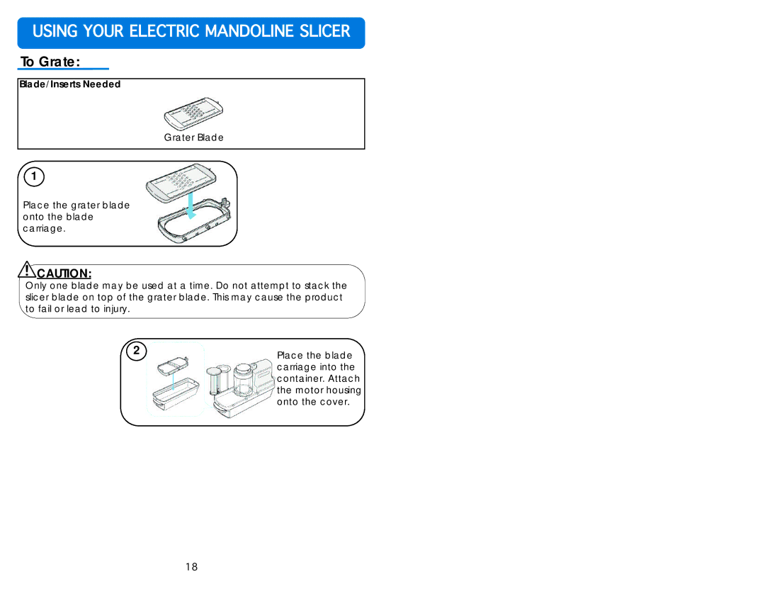 Aroma AMN-100 instruction manual To Grate 