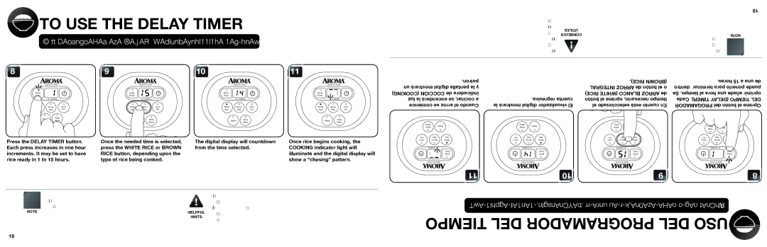 Aroma ARC-1000A instruction manual To USE the Delay Timer 