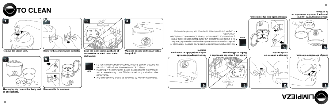 Aroma ARC-1000A instruction manual To Clean 