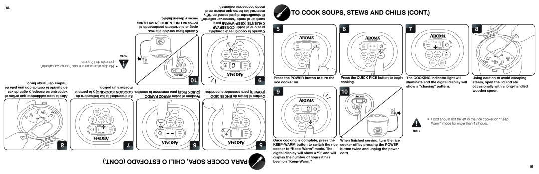 Aroma ARC-1000A To Cook Soups, Stews And Chilis Cont, Cont Estofado O Chili Sopa, Cocer Para, digital rice cooker 