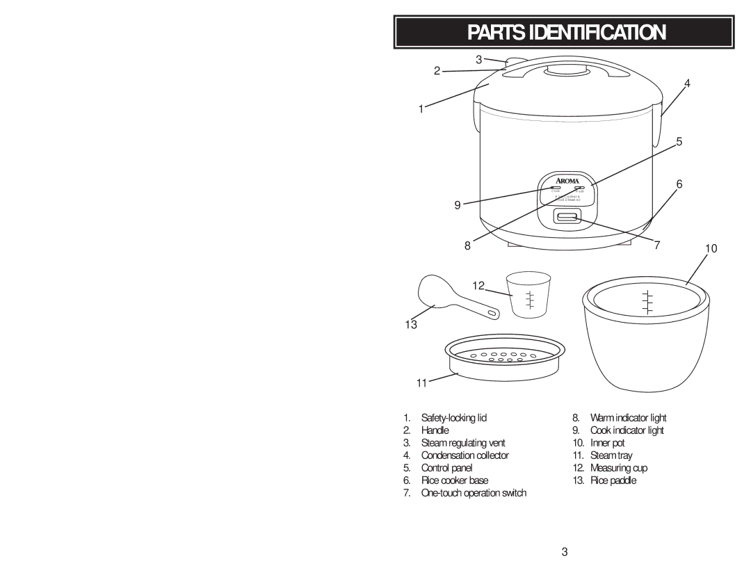 Aroma ARC-1266F instruction manual Safety-locking lid 