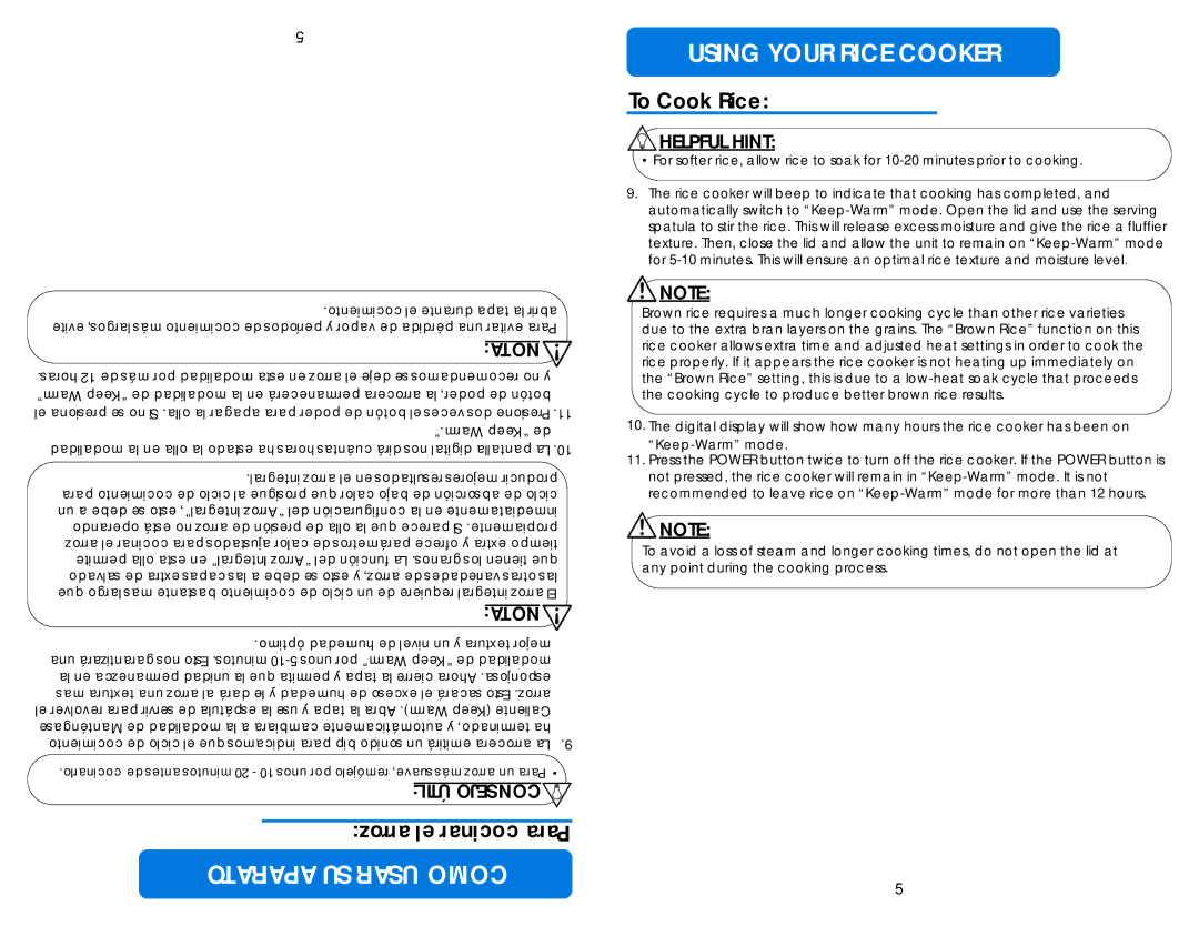 Aroma ARC-150SB instruction manual Using Your Rice Cooker 