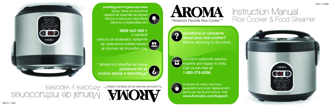 Aroma ARC-150SB manual Instrucciones de Manual 