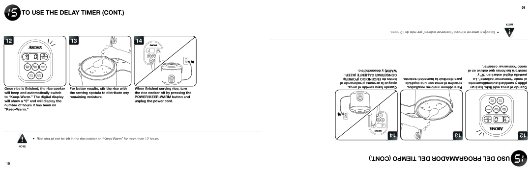 Aroma ARC-150SB manual To USE the Delay Timer, “” en estará digital pantalla 