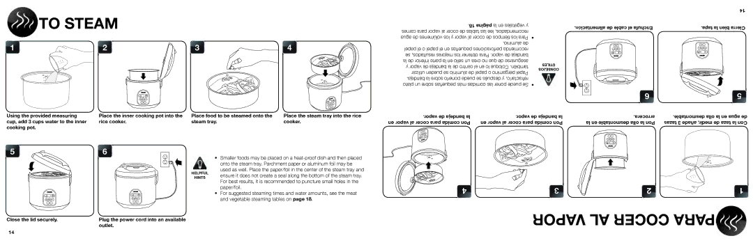 Aroma ARC-150SB manual To Steam 