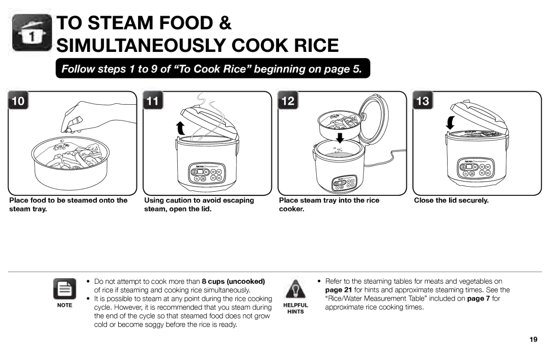 Aroma ARC-3000SB instruction manual Cooker, Cold or become soggy before the rice is ready 