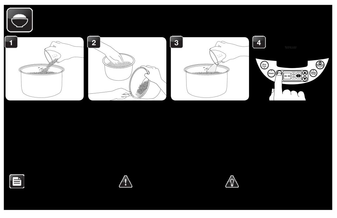 Aroma ARC-526 instruction manual To Cook Sushi Rice, Rinse rice to remove excess starch. Drain, when handling hot rice 
