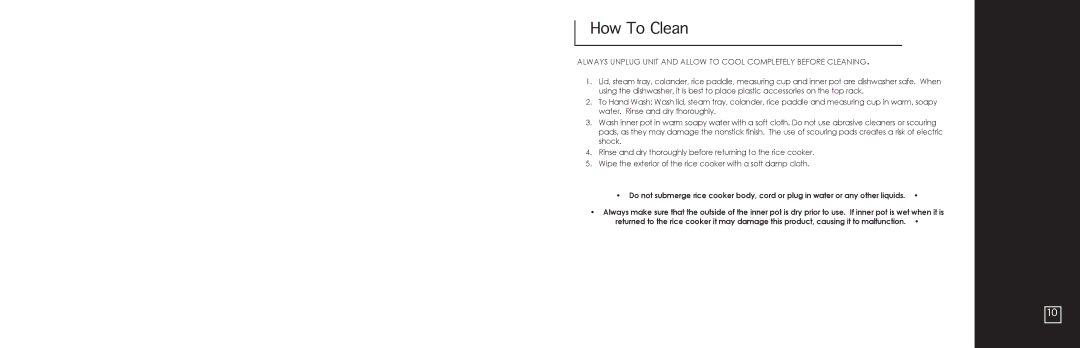 Aroma ARC-560 instruction manual How To Clean 