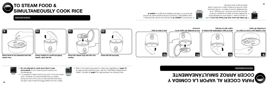 Aroma ARC-614BP To Steam Food Simultaneously Cook Rice, Para ciclo del nal, Medidas de “Tabla la en arroz del 