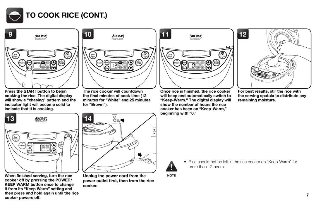 Aroma ARC-616sb instruction manual Delay 