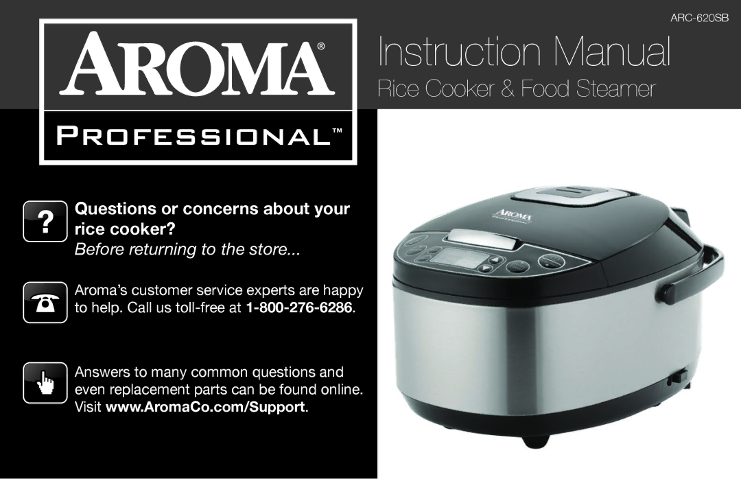 Aroma ARC-620SB manual Professional 