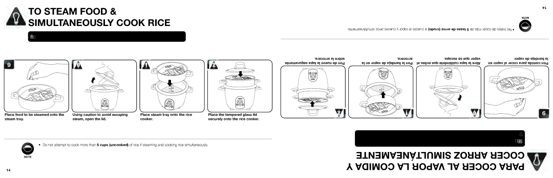 Aroma ARC-687D-1NG manual De más cocer de trates No •, Arrocera la sobre Escapa se que vapor 