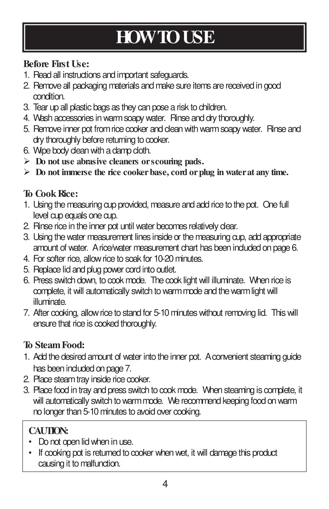 Aroma ARC-700 instruction manual HOW to USE, Before First Use 