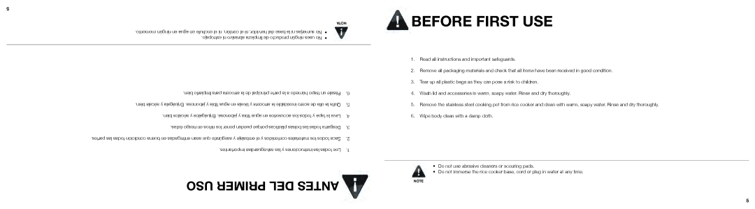 Aroma ARC-750SG instruction manual Before First USE 