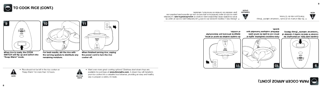 Aroma ARC-753SG instruction manual Cordón el 