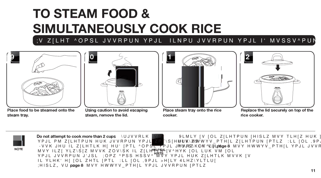 Aroma ARC-760-NGRP To Steam Food Simultaneously Cook Rice, Rice if steaming and cooking rice simultaneously 