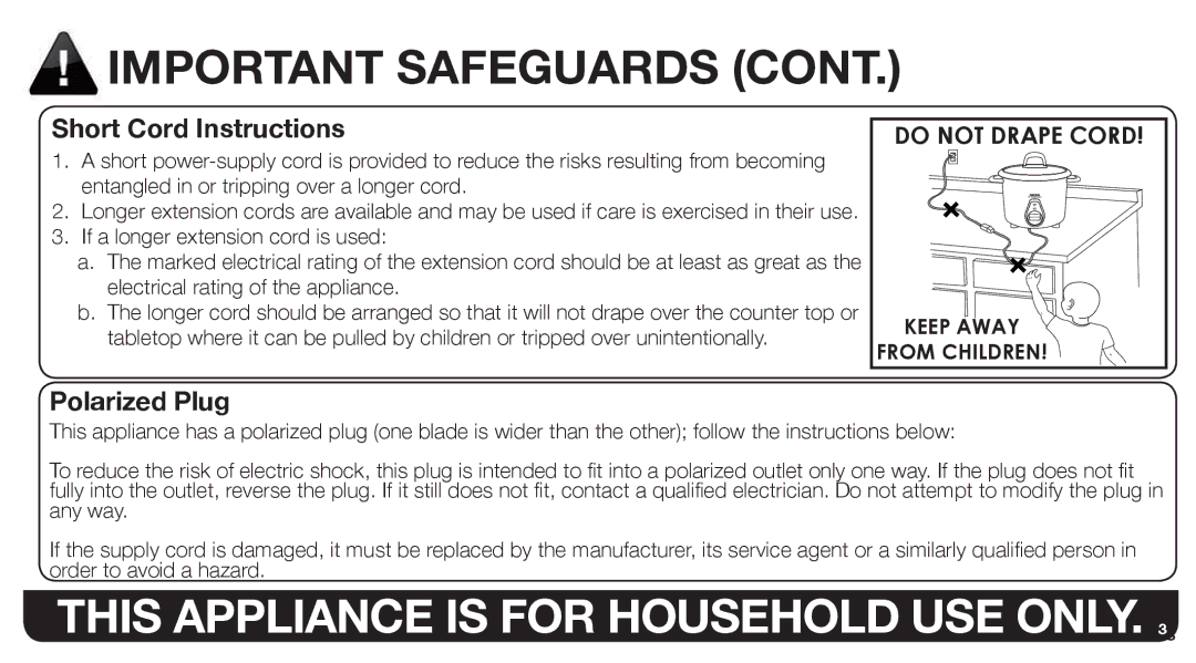 Aroma ARC-760-NGRP instruction manual This Appliance is for Household USE only 