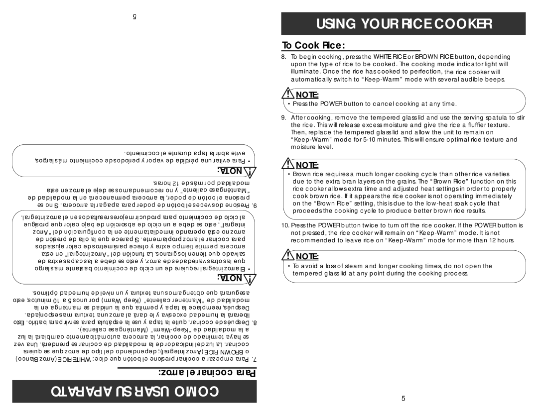 Aroma ARC-790SD-1NG instruction manual Using Your Rice Cooker, To Cook Rice 