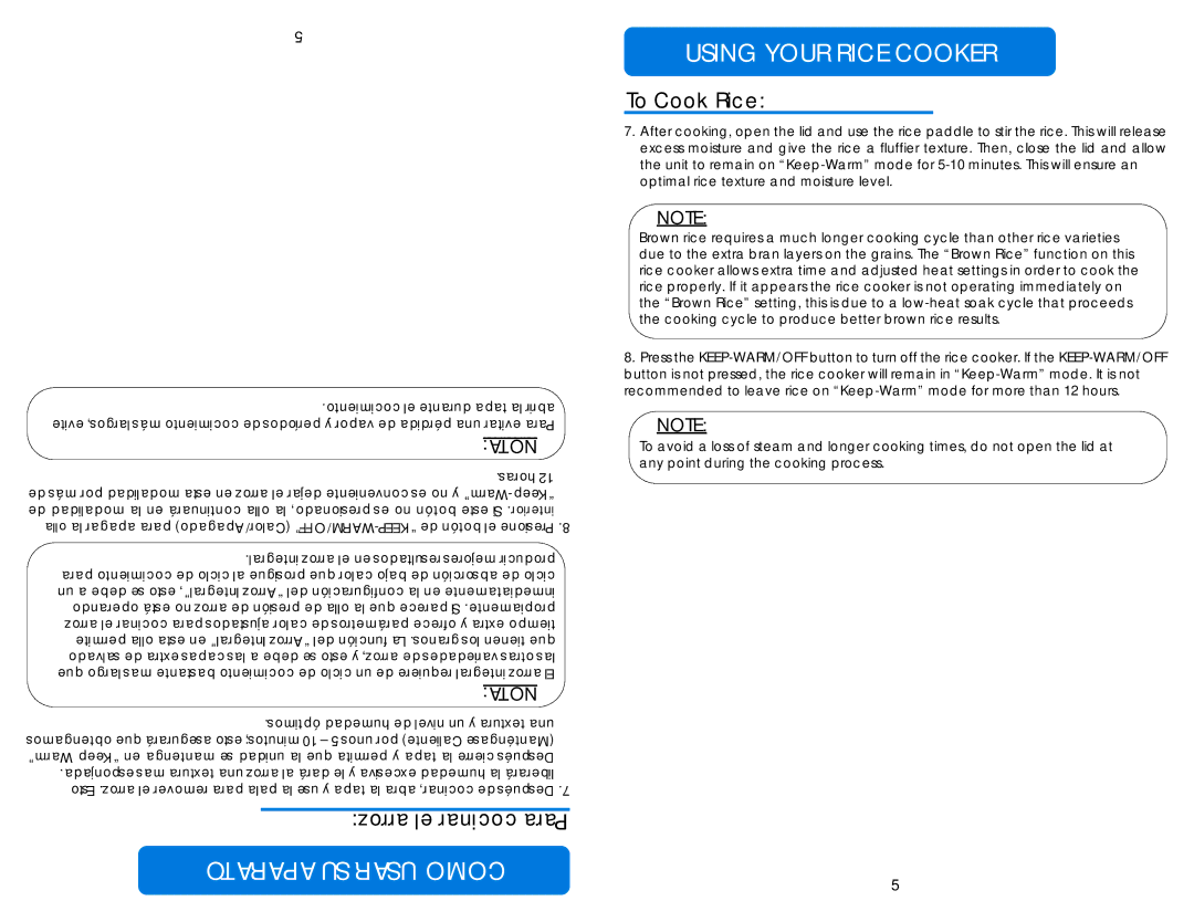 Aroma ARC-848SB instruction manual Using Your Rice Cooker 