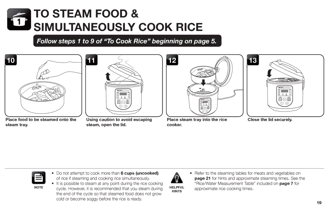 Aroma ARC-988SB instruction manual Cooker, Cold or become soggy before the rice is ready 