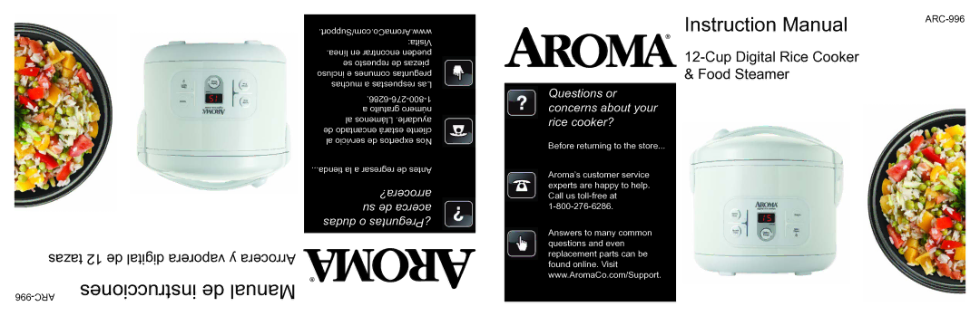 Aroma ARC-996 instruction manual Instrucciones de Manual 