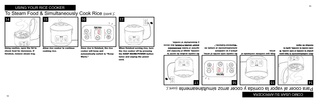 Aroma ARC-996 instruction manual Encendido botón el oprimir De estado al automáticamente 