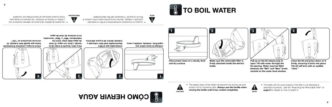 Aroma AWK-108 instruction manual Agua Hervir Cómo, To Boil Water 