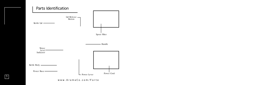 Aroma AWK-118SB instruction manual Parts Identification 