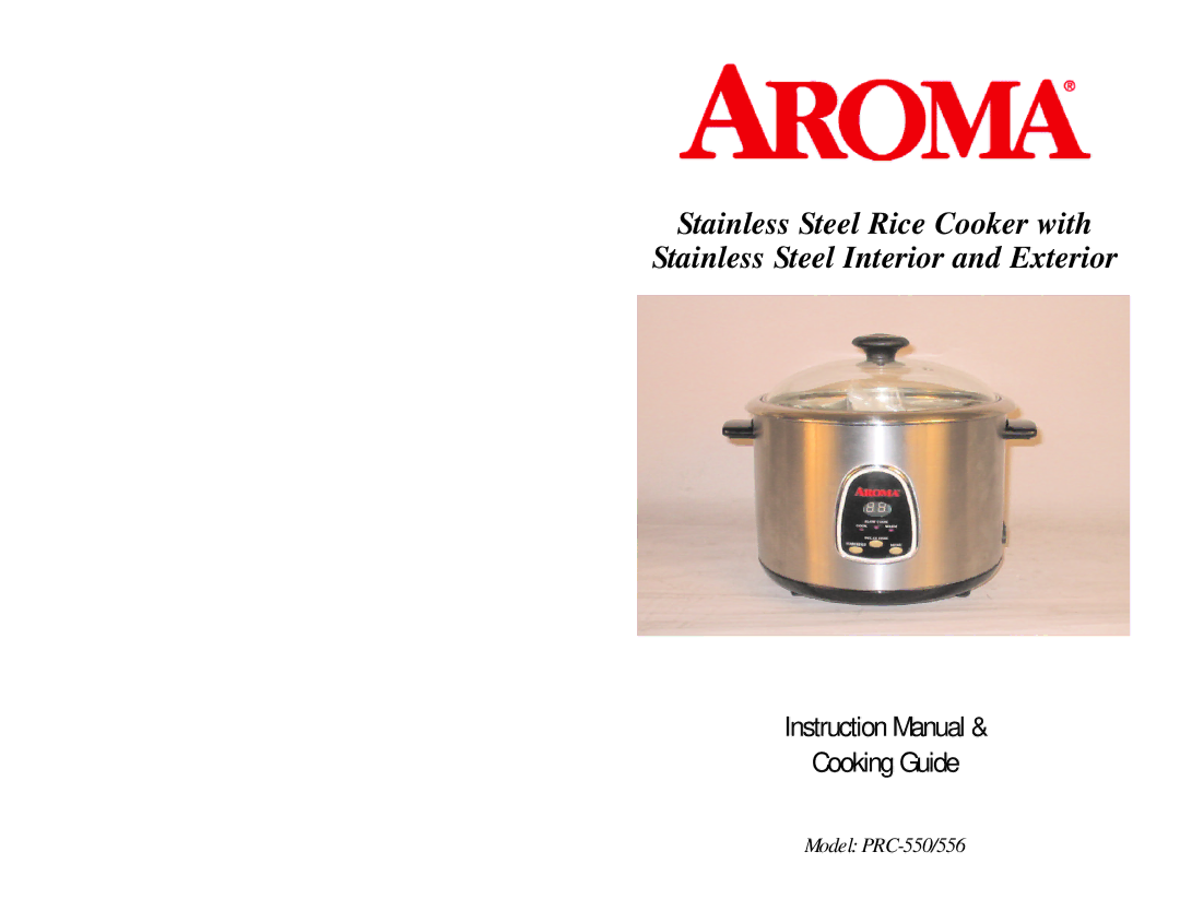 Aroma PRC-550/556 instruction manual Cooking Guide 