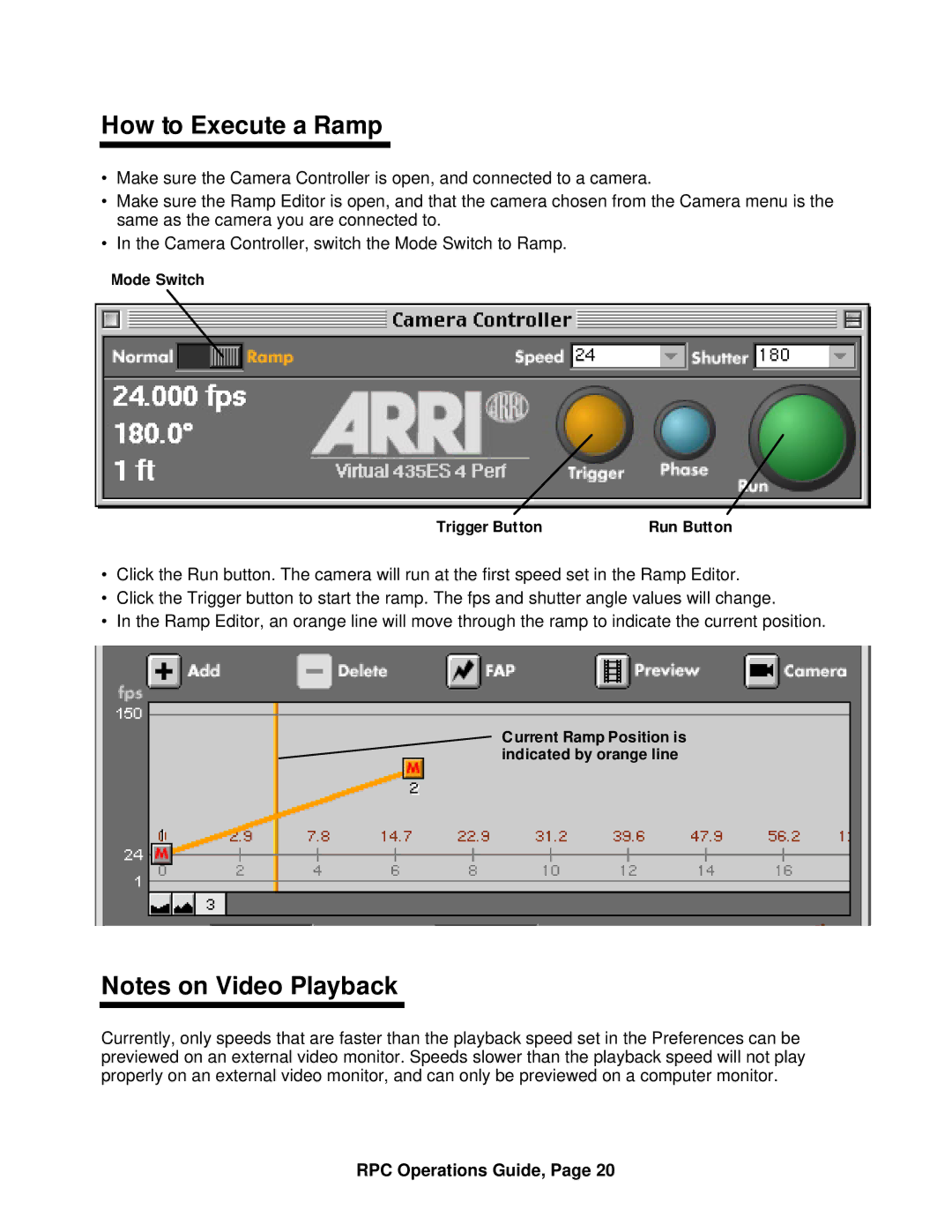 ARRI ARRI Ramp Preview Controller manual How to Execute a Ramp 