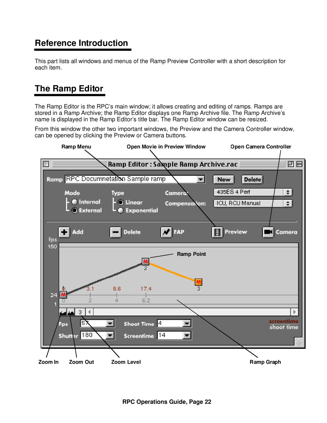 ARRI ARRI Ramp Preview Controller manual Reference Introduction, Ramp Editor 