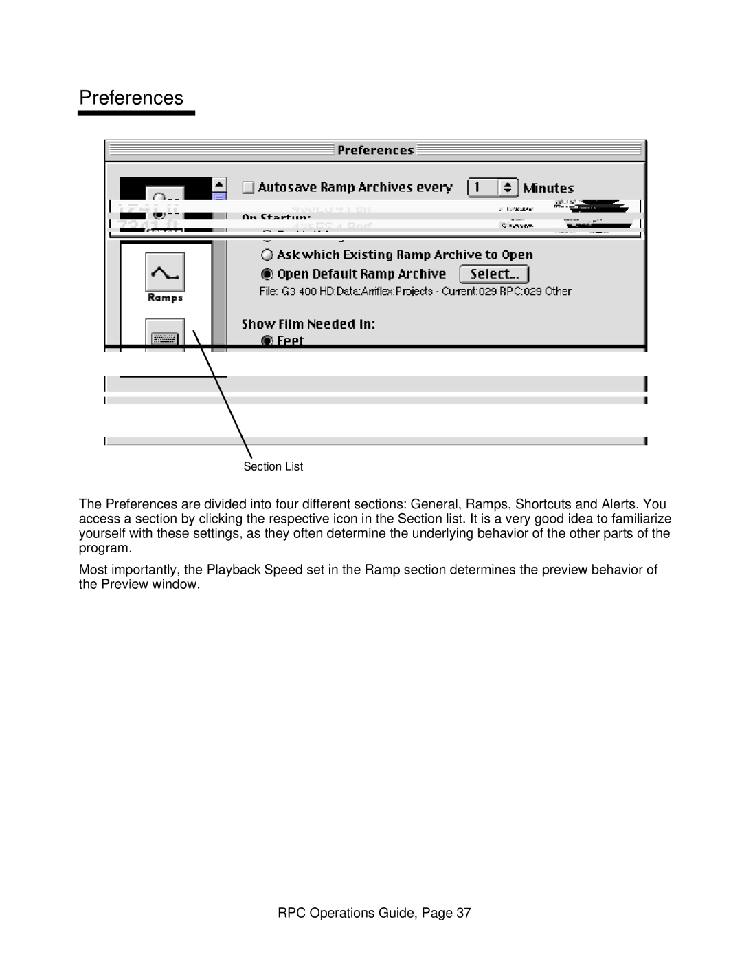 ARRI ARRI Ramp Preview Controller manual Preferences 