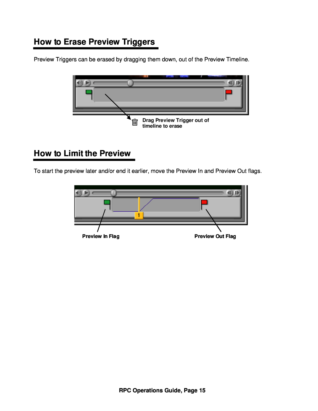 ARRI ARRI Ramp Preview Controller How to Erase Preview Triggers, How to Limit the Preview, RPC Operations Guide, Page 