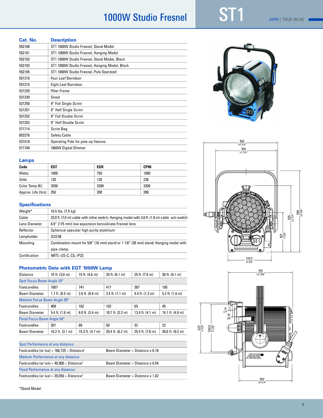 ARRI ARRI TRUE BLUE manual ST1 