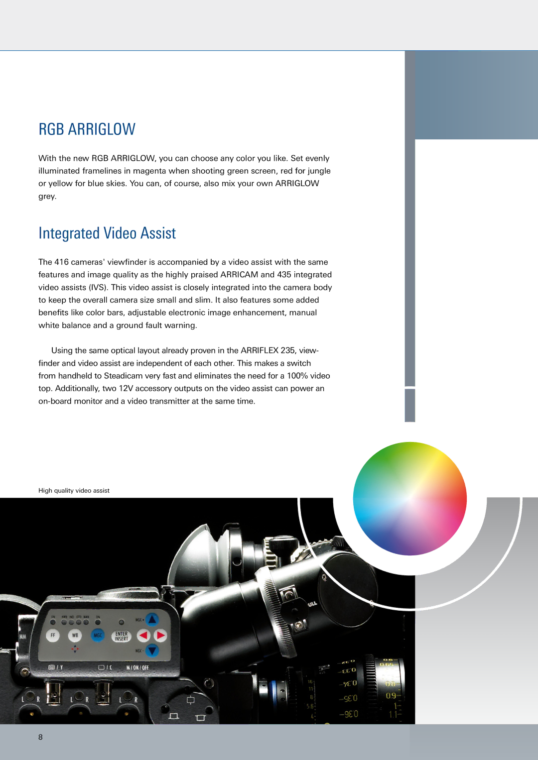 ARRI ARRIFLEX 416 manual MIX Your OWN Color, Integrated Video Assist 