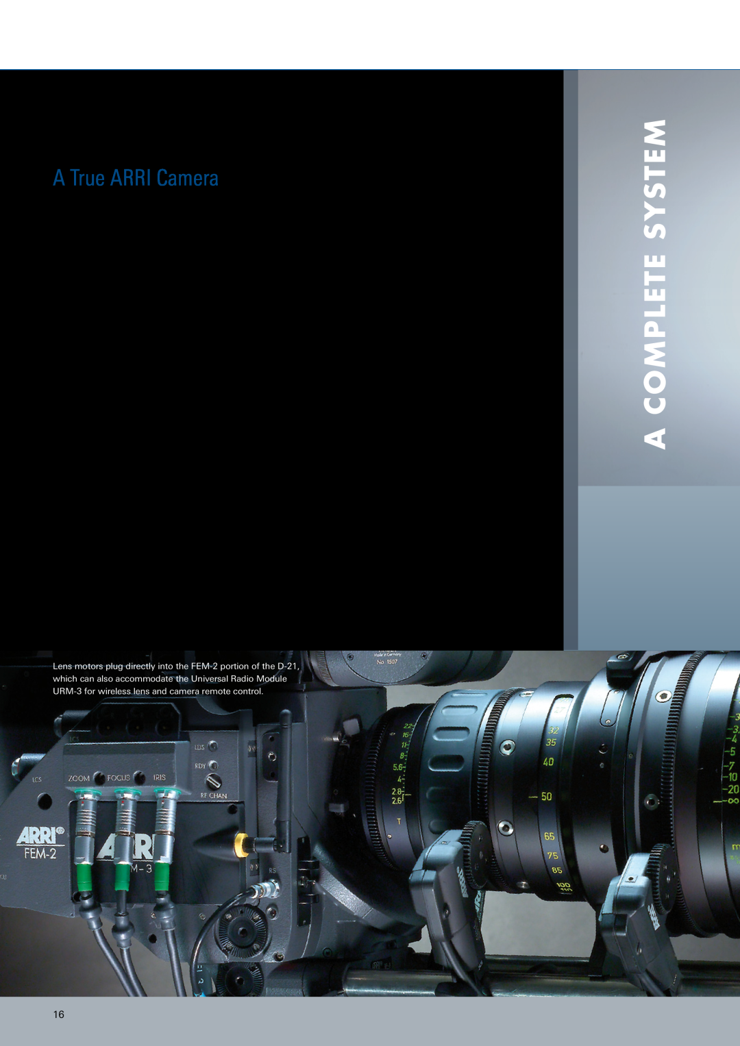 ARRI ARRIFLEX D-21 manual A True ARRI Camera, A Complete System 
