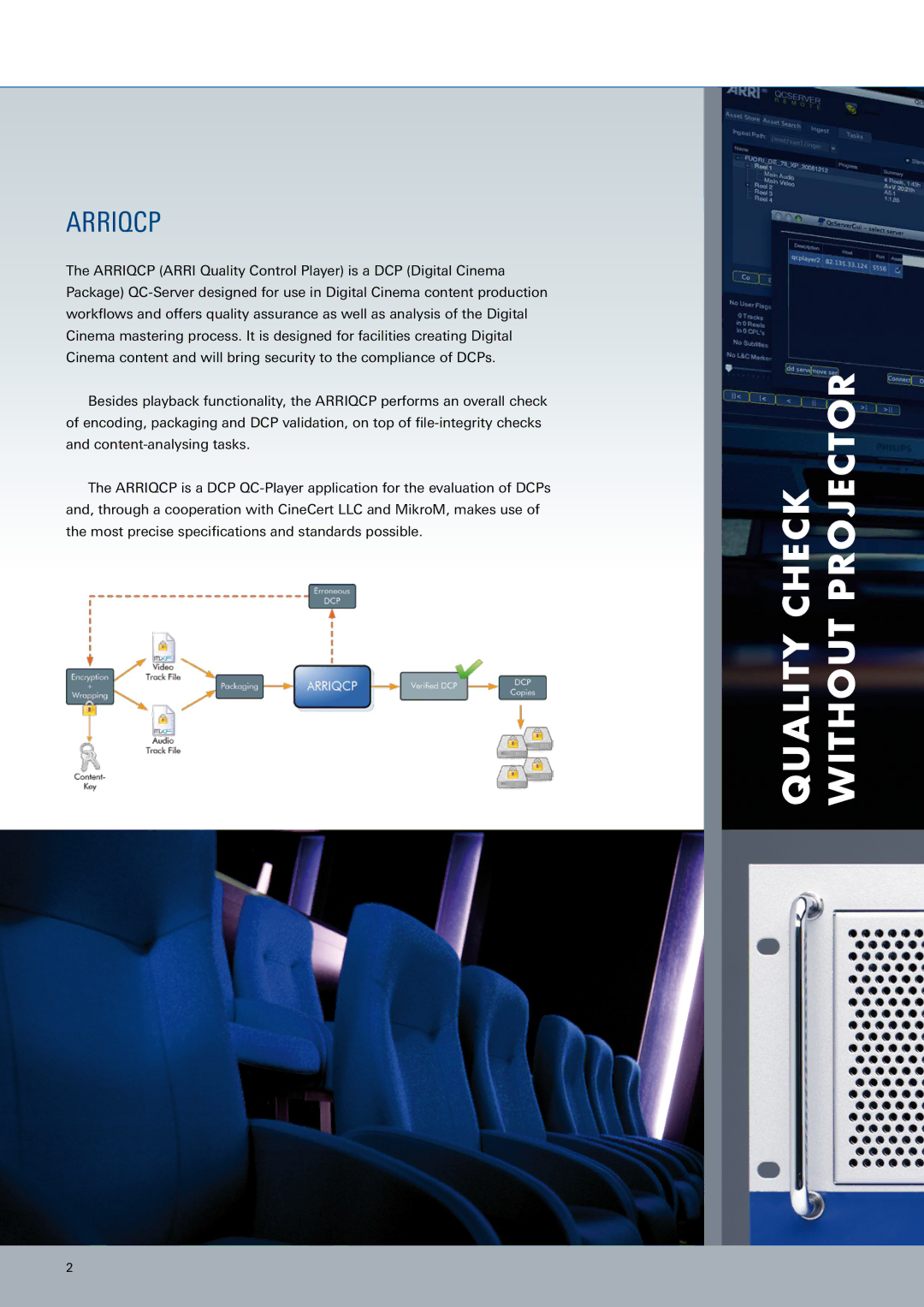 ARRI ARRIQCP manual Quality Check Without Projector 