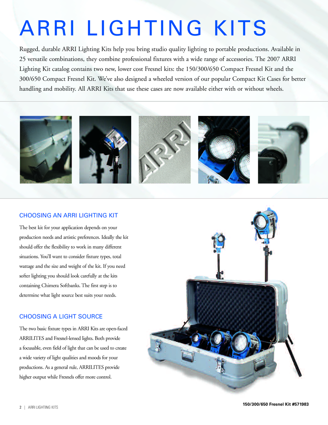 ARRI manual Arri Lighting Kits 