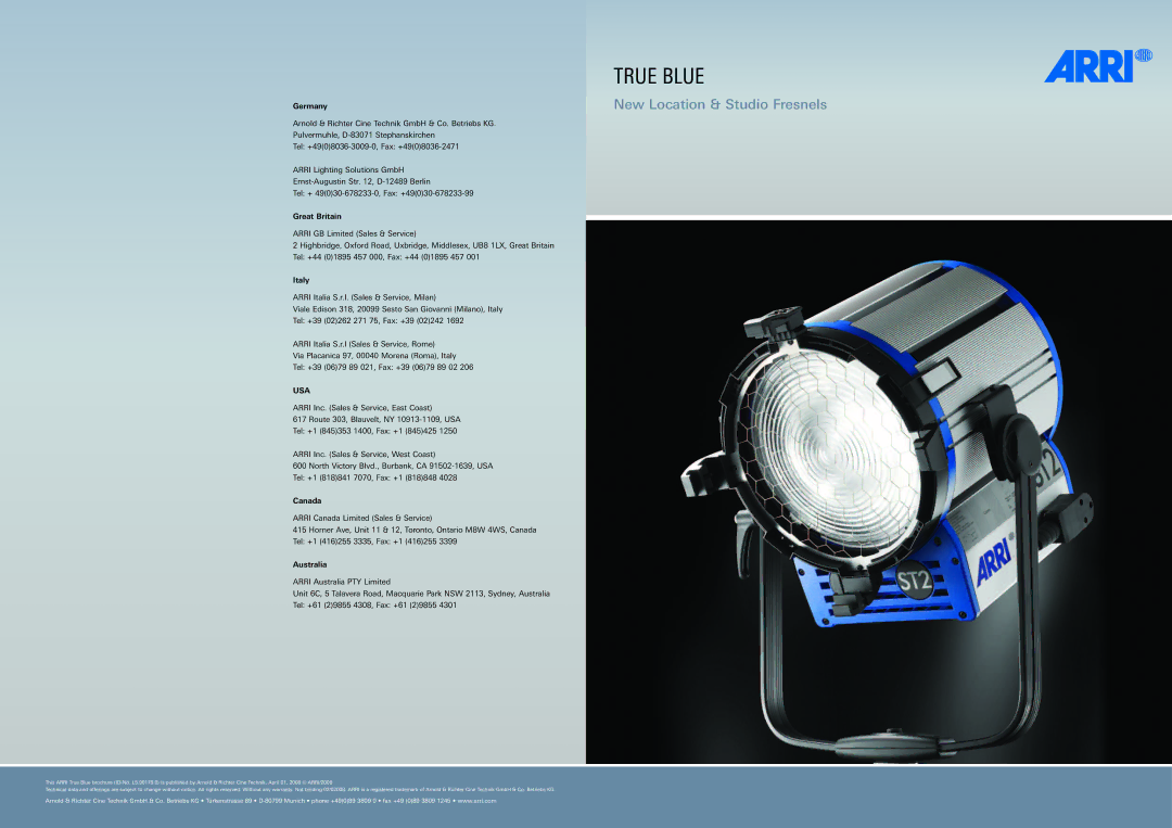 ARRI ST2 brochure True Blue 